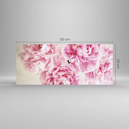 Obraz na skle - V růžovém přepychu - 120x50 cm