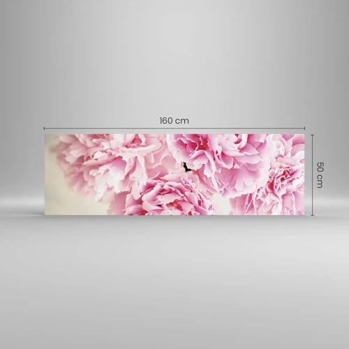 Obraz na skle - V růžovém přepychu - 160x50 cm
