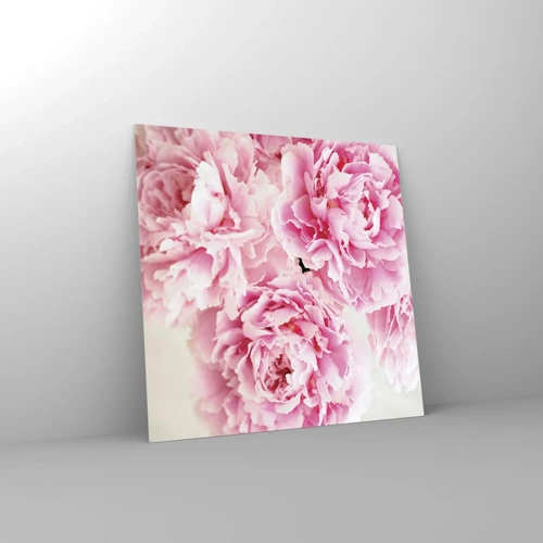 Obraz na skle - V růžovém přepychu - 30x30 cm