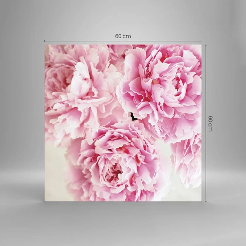 Obraz na skle - V růžovém přepychu - 60x60 cm