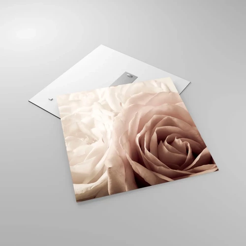 Obraz na skle - V srdci růže - 60x60 cm