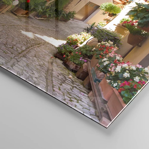 Obraz na skle - V záplavě květin - 100x40 cm