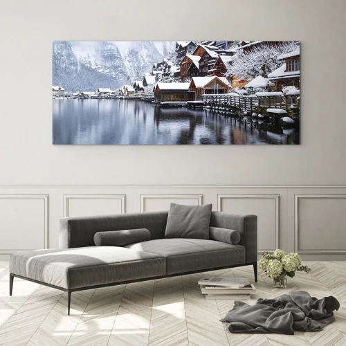 Obraz na skle - V zimní dekoraci - 100x40 cm