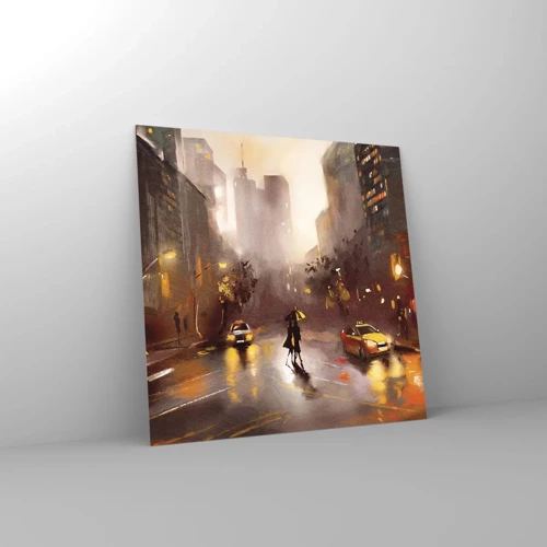 Obraz na skle - Ve světlech New Yorku - 30x30 cm