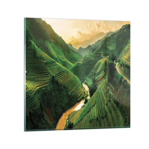 Obraz na skle - Vietnamské údolí - 30x30 cm