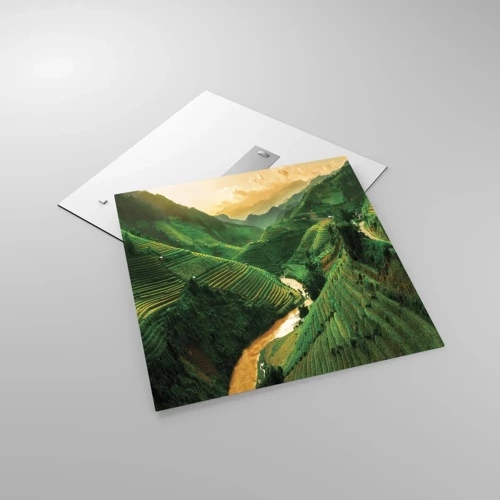 Obraz na skle - Vietnamské údolí - 60x60 cm