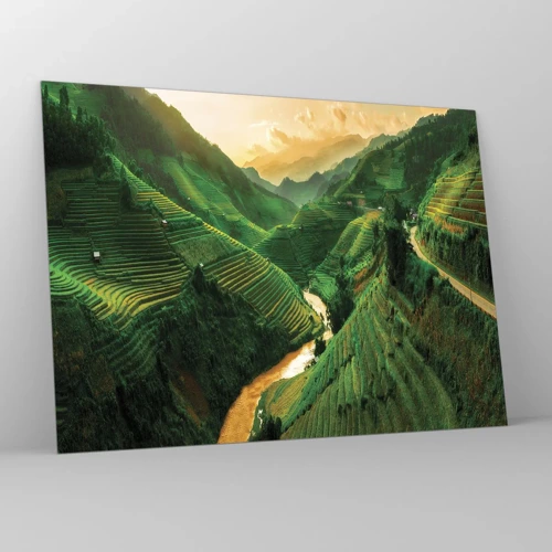 Obraz na skle - Vietnamské údolí - 70x50 cm