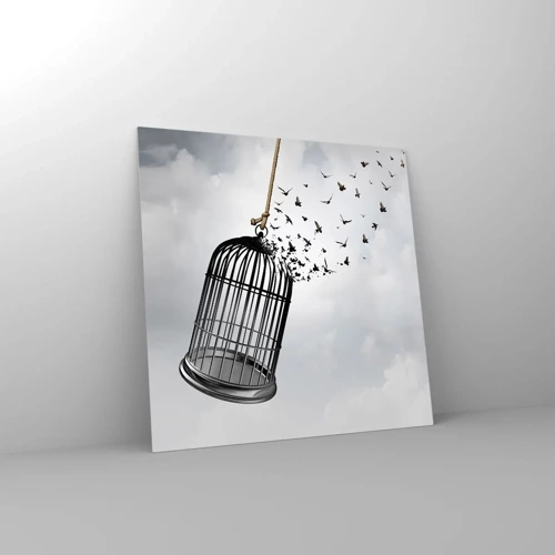 Obraz na skle - Víra… naděje… svoboda! - 60x60 cm