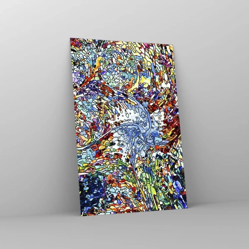 Obraz na skle - Vitráž s kapkami - 80x120 cm