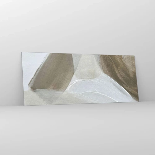 Obraz na skle - Vlna bílé - 100x40 cm
