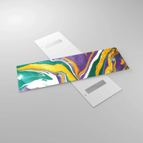 Obraz na skle - Vlny barev - 160x50 cm