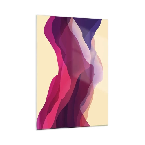 Obraz na skle - Vlny fialové - 50x70 cm