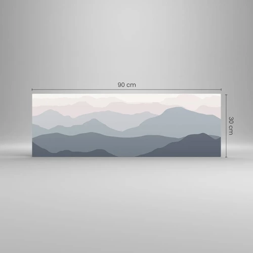 Obraz na skle - Vlny hor - 90x30 cm