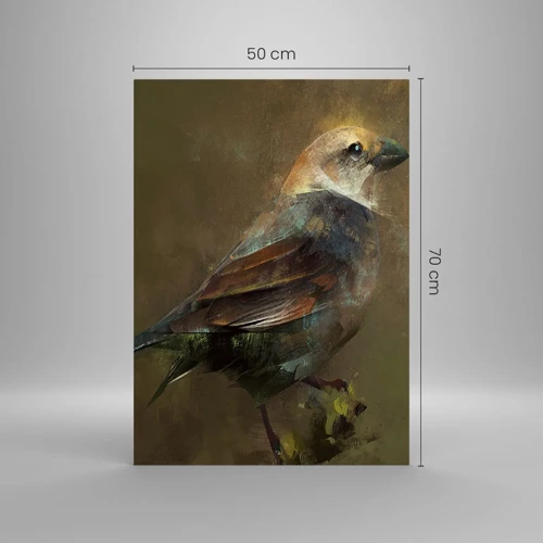 Obraz na skle - Vrabček, maličký ptáček - 50x70 cm