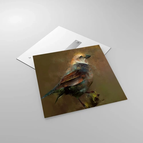 Obraz na skle - Vrabček, maličký ptáček - 70x70 cm