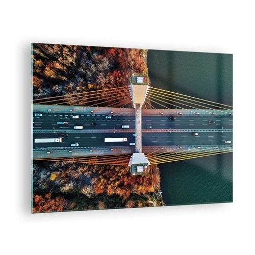 Obraz na skle - Za vodami, za lesy - 70x50 cm