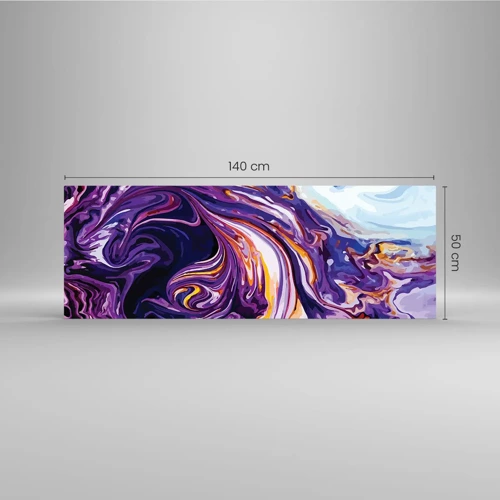 Obraz na skle - Záhyb prostoru ve fialové - 140x50 cm