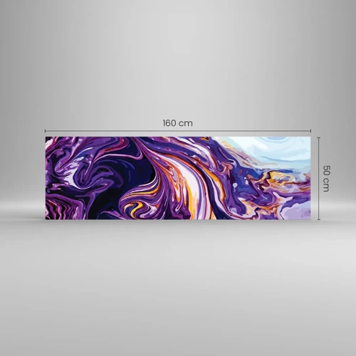 Obraz na skle - Záhyb prostoru ve fialové - 160x50 cm