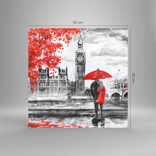 Obraz na skle - Zamilování do Londýna - 30x30 cm