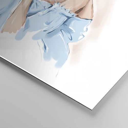 Obraz na skle - Zasněná v modré - 60x60 cm
