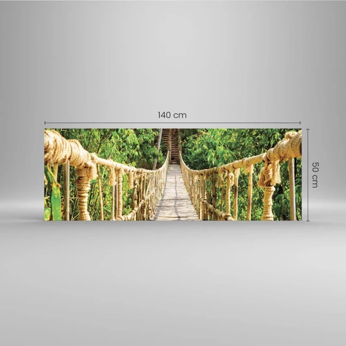 Obraz na skle - Zavěšený v zelené - 140x50 cm