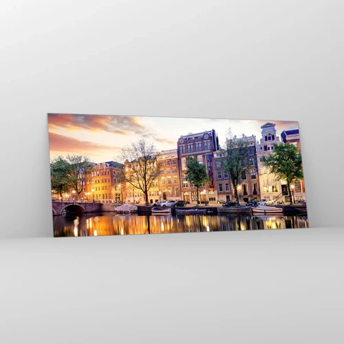 Obraz na skle - Zdrženlivá a vyrovnaná nizozemská krása - 120x50 cm