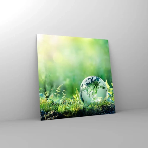 Obraz na skle - Zelená planeta - 30x30 cm
