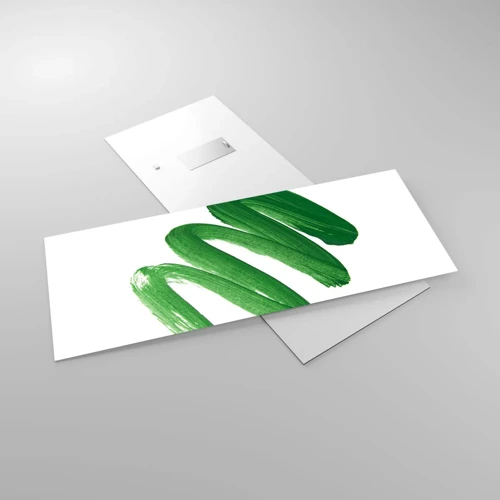 Obraz na skle - Zelený žert - 100x40 cm