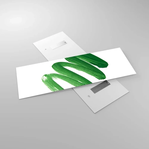 Obraz na skle - Zelený žert - 140x50 cm