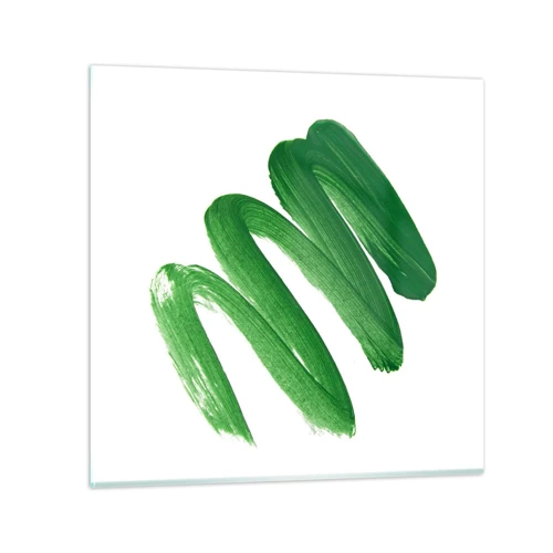 Obraz na skle - Zelený žert - 70x70 cm