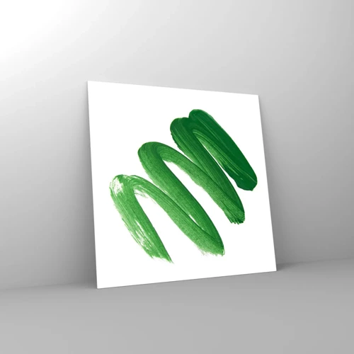 Obraz na skle - Zelený žert - 70x70 cm