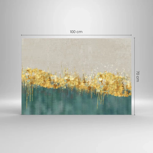 Obraz na skle - Zlatá hranice - 100x70 cm