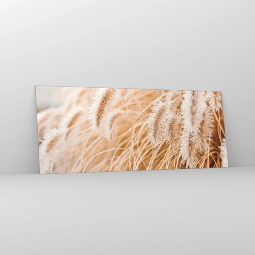 Obraz na skle - Zlaté šustění travin - 100x40 cm