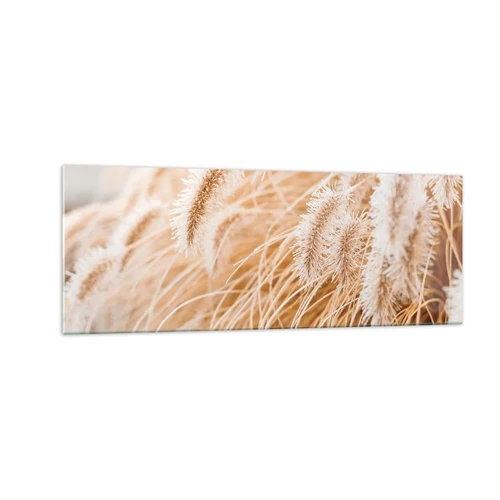 Obraz na skle - Zlaté šustění travin - 140x50 cm