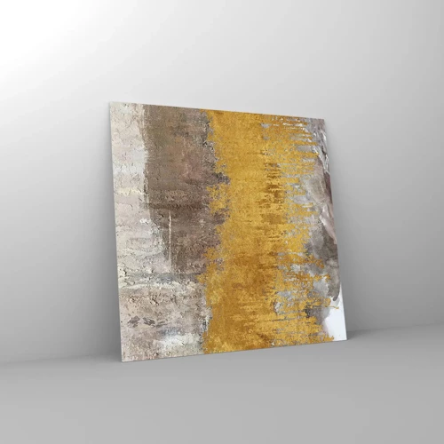 Obraz na skle - Zlatistý závan - 50x50 cm