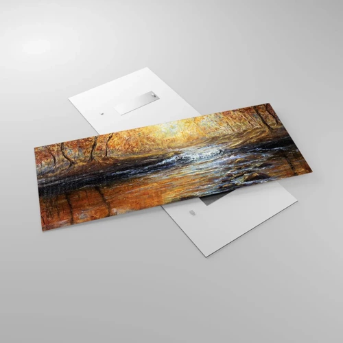 Obraz na skle - Zlatý potok - 120x50 cm
