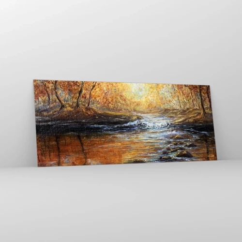 Obraz na skle - Zlatý potok - 120x50 cm