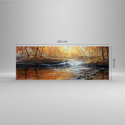 Obraz na skle - Zlatý potok - 140x50 cm