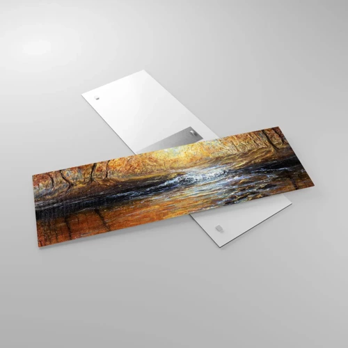 Obraz na skle - Zlatý potok - 90x30 cm