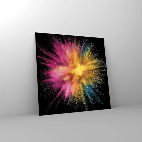 Obraz na skle - Zrození barev  - 60x60 cm