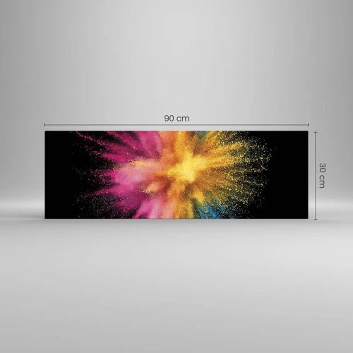 Obraz na skle - Zrození barev  - 90x30 cm