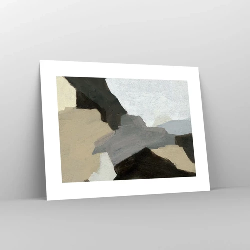 Plakát - Abstrakce: křižovatka šedi - 40x30 cm