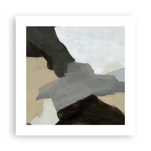 Plakát - Abstrakce: křižovatka šedi - 40x40 cm