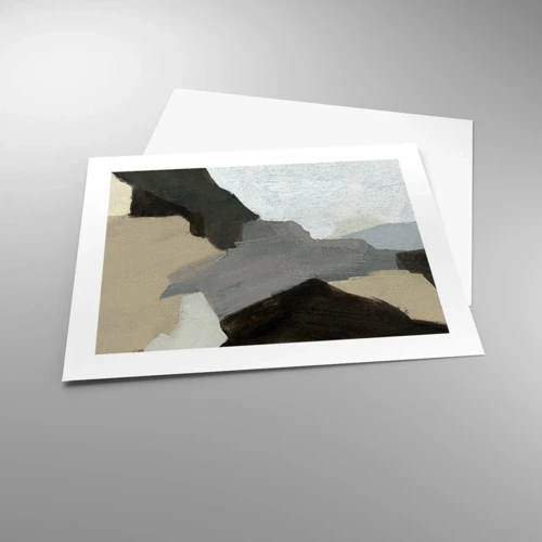 Plakát - Abstrakce: křižovatka šedi - 50x40 cm