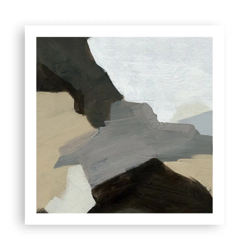Plakát - Abstrakce: křižovatka šedi - 60x60 cm