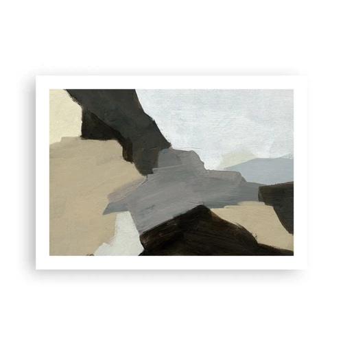 Plakát - Abstrakce: křižovatka šedi - 70x50 cm