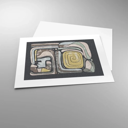 Plakát - Abstrakce v předkolumbovském duchu - 40x30 cm