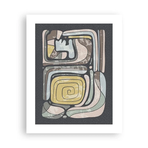 Plakát - Abstrakce v předkolumbovském duchu - 40x50 cm