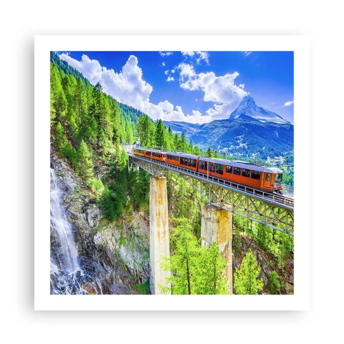 Plakát - Alpská železnice - 60x60 cm