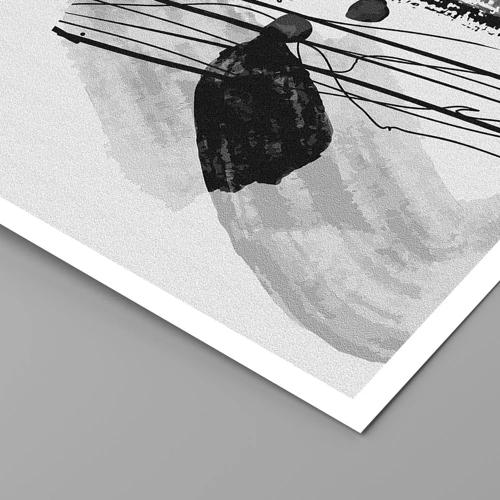 Plakát - Černobílá organická abstrakce - 30x40 cm
